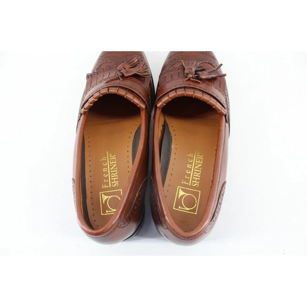 French Shriner Men's Milton 40022 Tasseled Loafer Dress Shoes‎ Brown 10 M